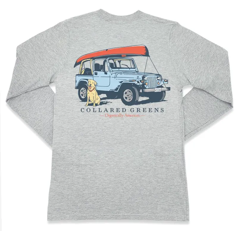 Jeep Dog Gray Long Sleeve T-Shirt 1