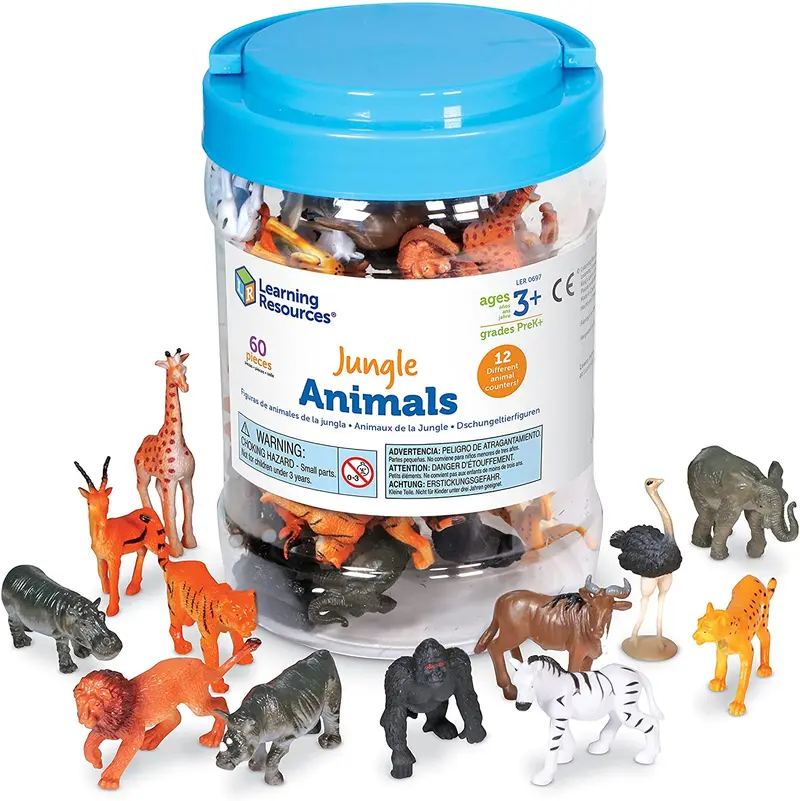 Jungle Animal Counters – 60-Piece Math Manipulative Set 1