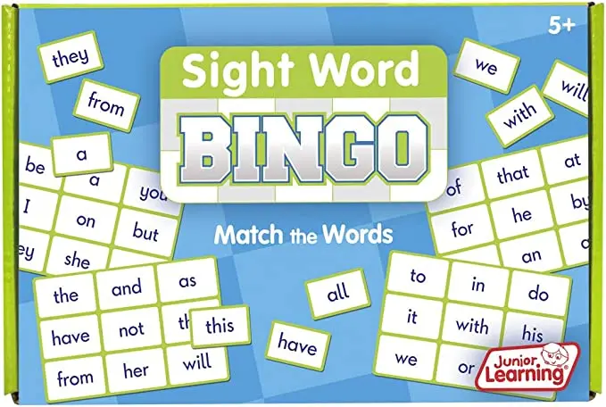 Junior Learning Sight Word Bingo – High-Frequency Vocabulary Game 1