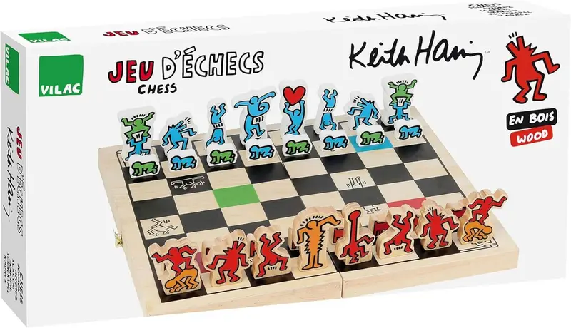 Keith Haring Pac-Man Chess Set In Wooden Storage Box 1