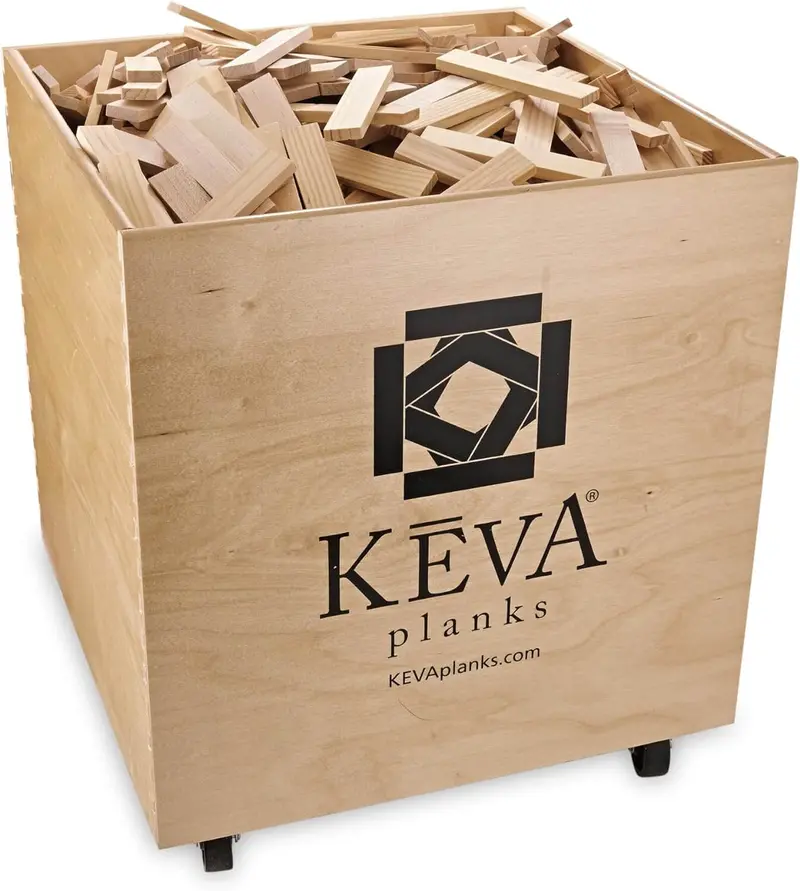 Keva Maple Stem Classroom Set – 1,000 Planks + Storage Bin 1