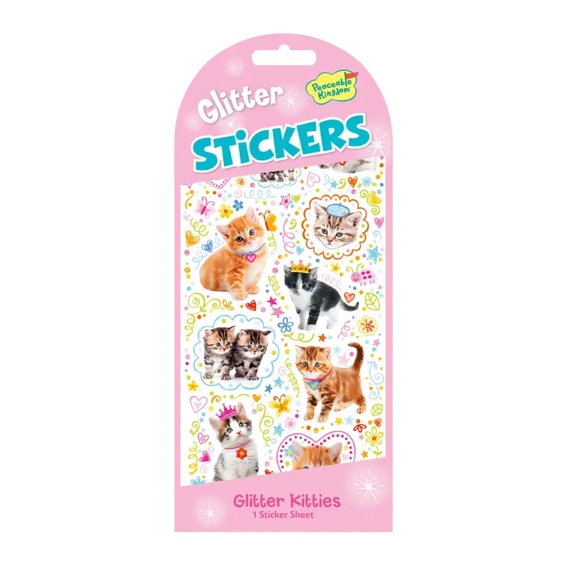 Kitten Glitter Sticker Pack – Adorable Feline-Themed Craft Supplies 1