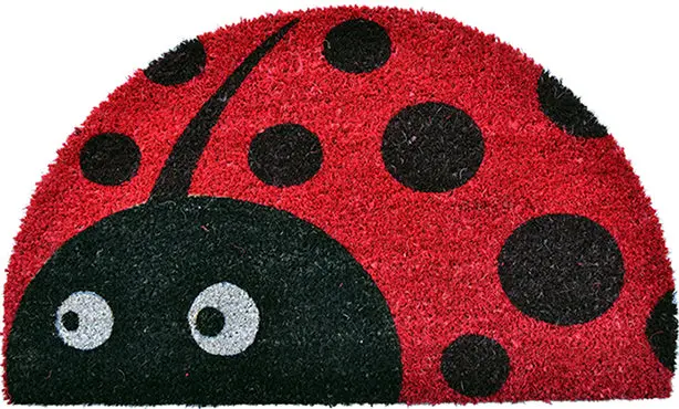 Ladybug Half-Round Vinyl-Coir Combo Doormat 1