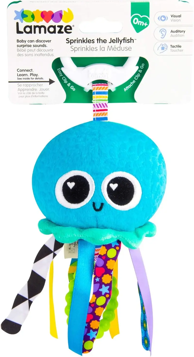Lamaze Sprinkles Jellyfish Infant Toy – Textured Sensory Rattle 1