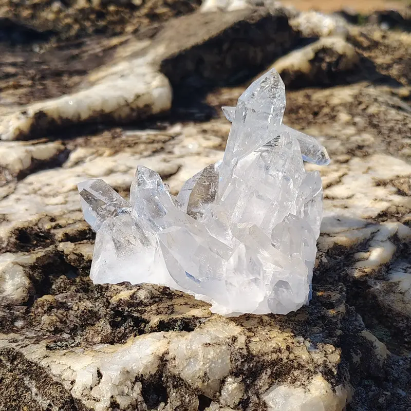 Large Clear Quartz Cluster Featuring A Dominant Terminated Point 1