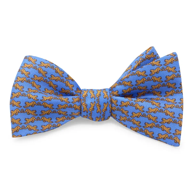 Leaping Leopards Blue Bow Tie 1