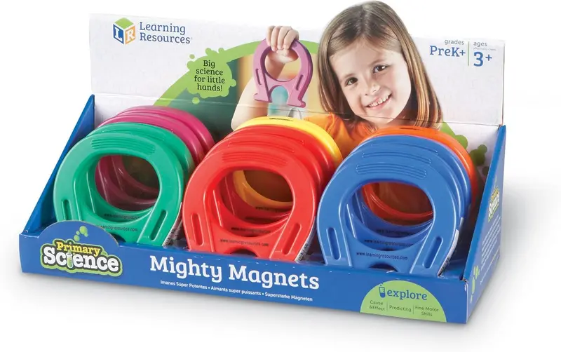 Learning Resources Mighty Magnets Set – 12-Piece Science Exploration Kit 1
