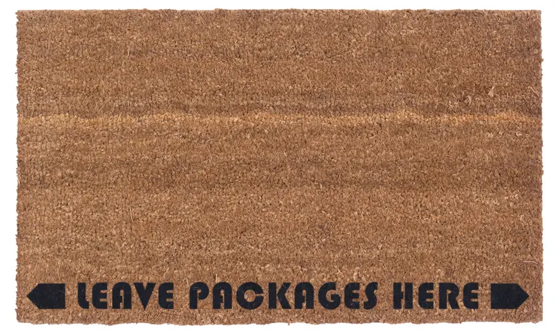 'Leave Packages Here' Vinyl-Backed Coconut Coir Doormat 1