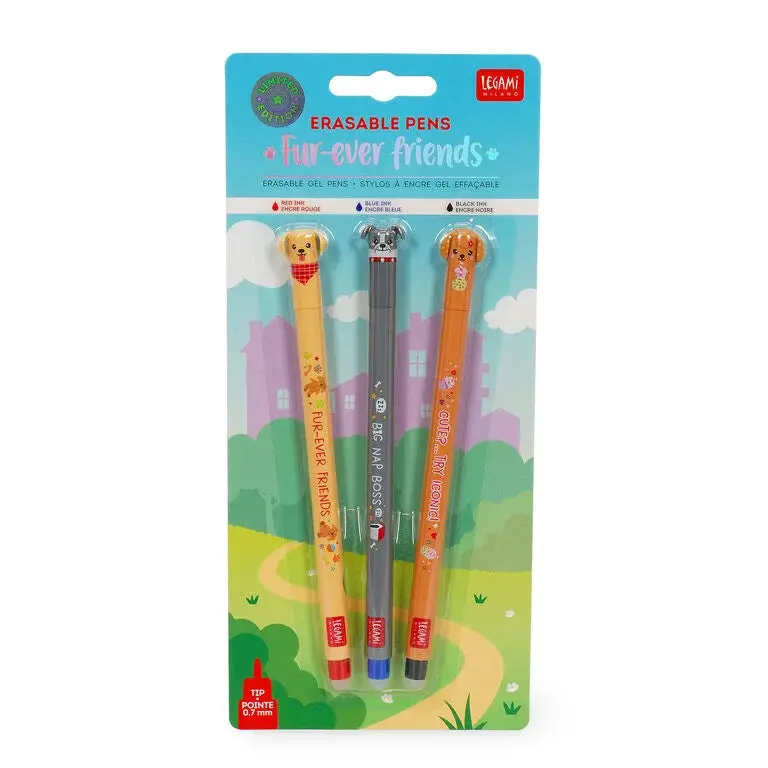 Legami Erasable Fur-Ever Friends Pen Set (3-Pack) 1