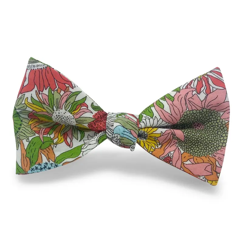 Liberty Caversham Coral And Green Bow Tie 1