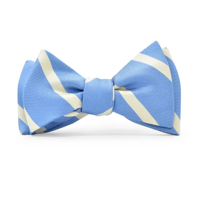 Light Blue Beau Brummel Stripe Bow Tie 1