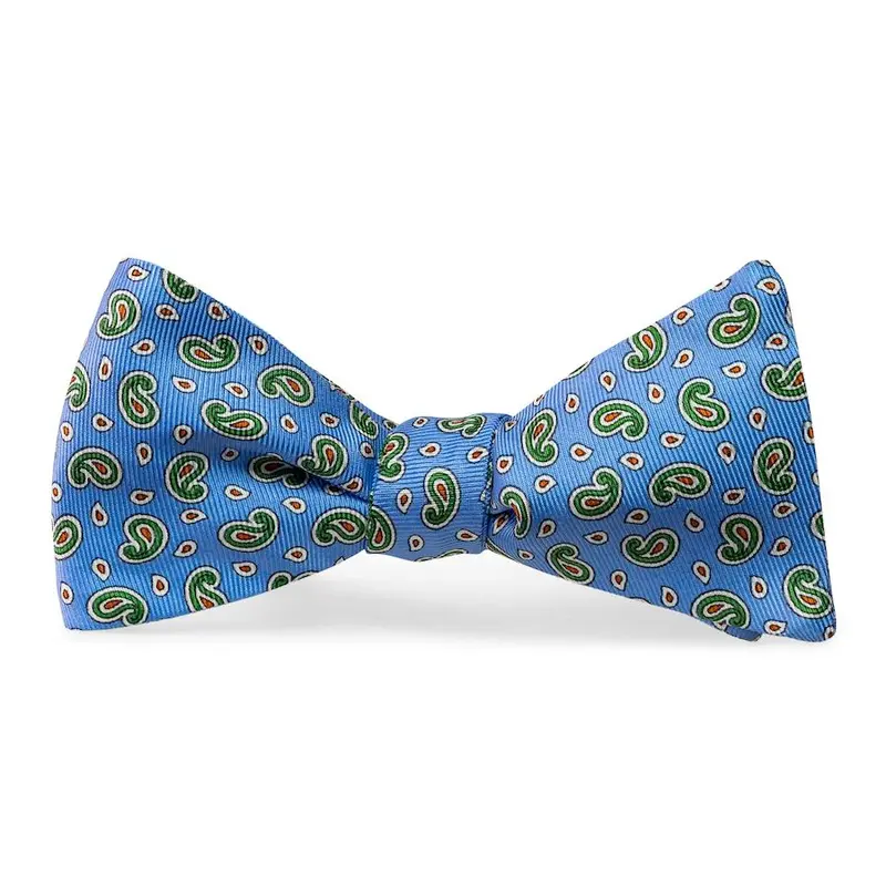 Light Blue Pawleys Paisley Bow Tie 1