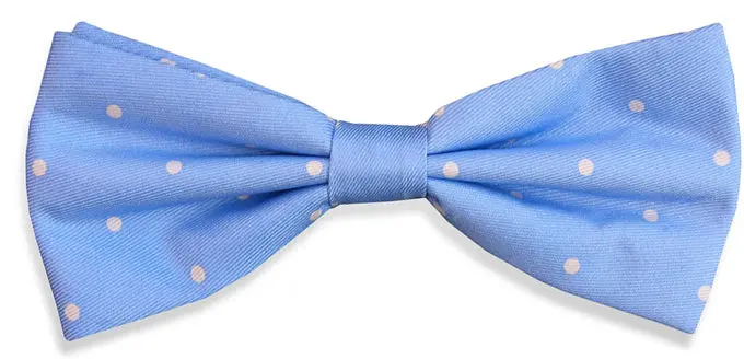 Light Blue Polka Dot Boys' Bow Tie – Classic Spots Design 1