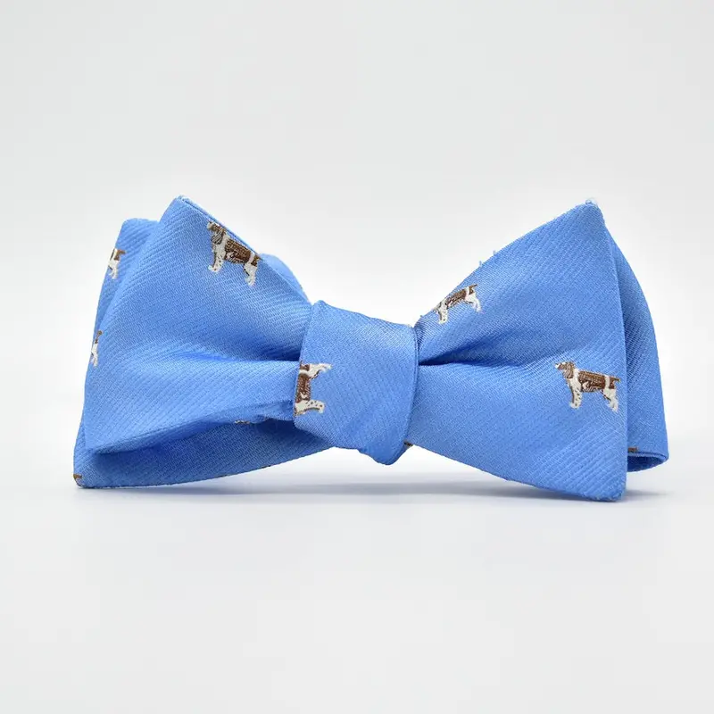 Light Blue Springer Spaniel Bow Tie 1