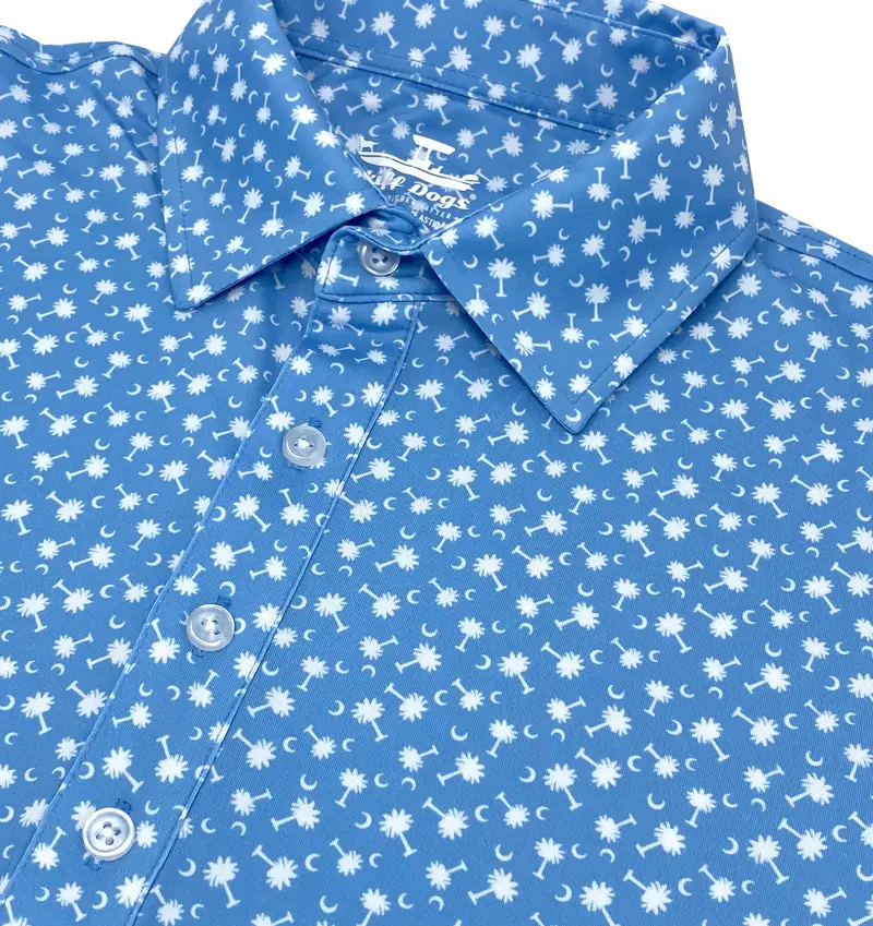 Light Blue Upcycled Polo – 'Palmetto Moon' 1