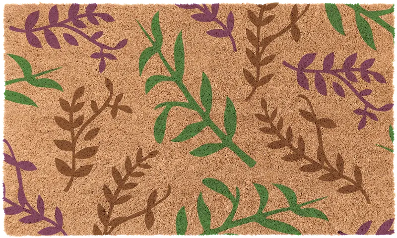 Light Leaves Design Natural Coconut Fiber Doormat 1