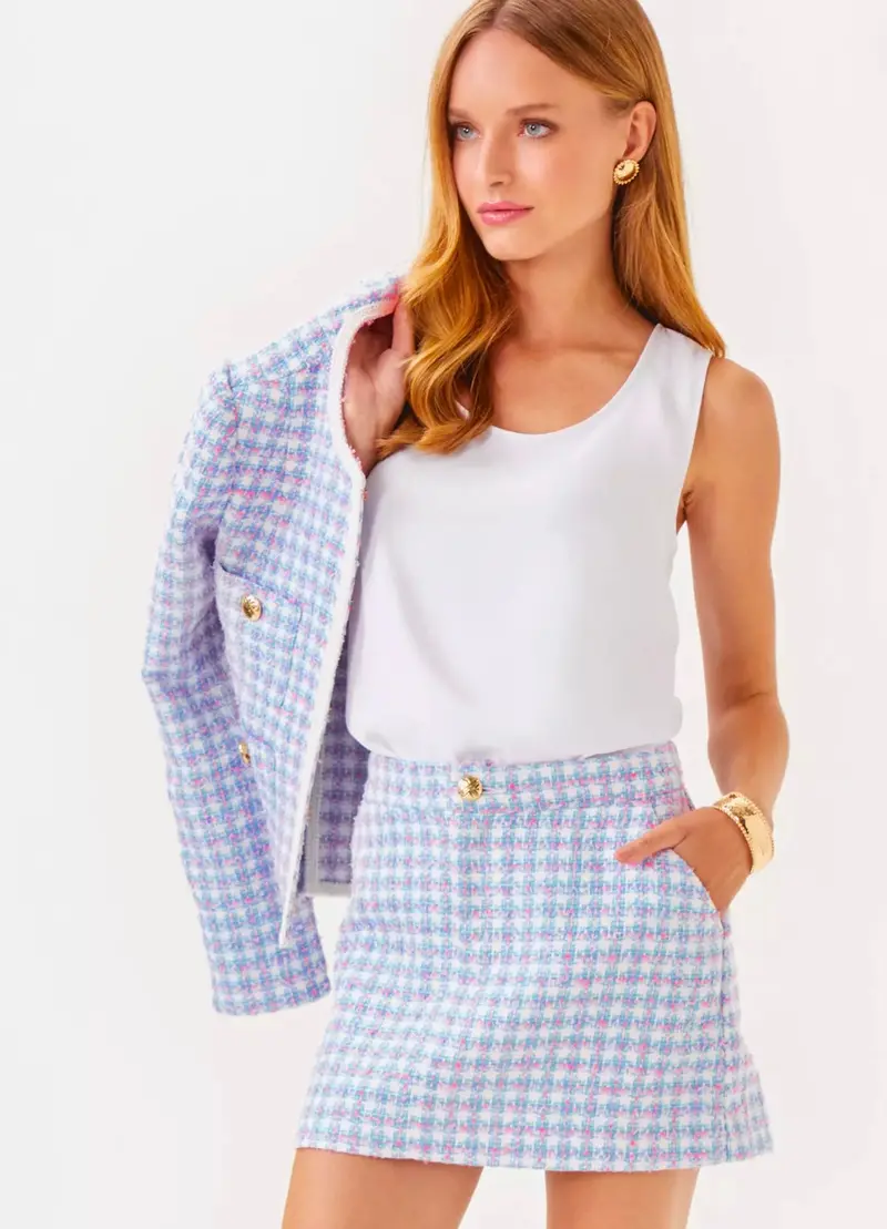 Lilly Pulitzer Colette Bouclé Plaid Mini Skort – Bhi