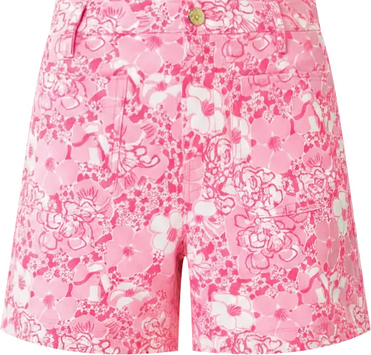 Lilly Pulitzer Harleen High-Rise Shorts – Conch Shell Pink Joyful Fit 1