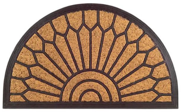 Lily Floral Design Non-Brush Rubber-Coir Mat 1