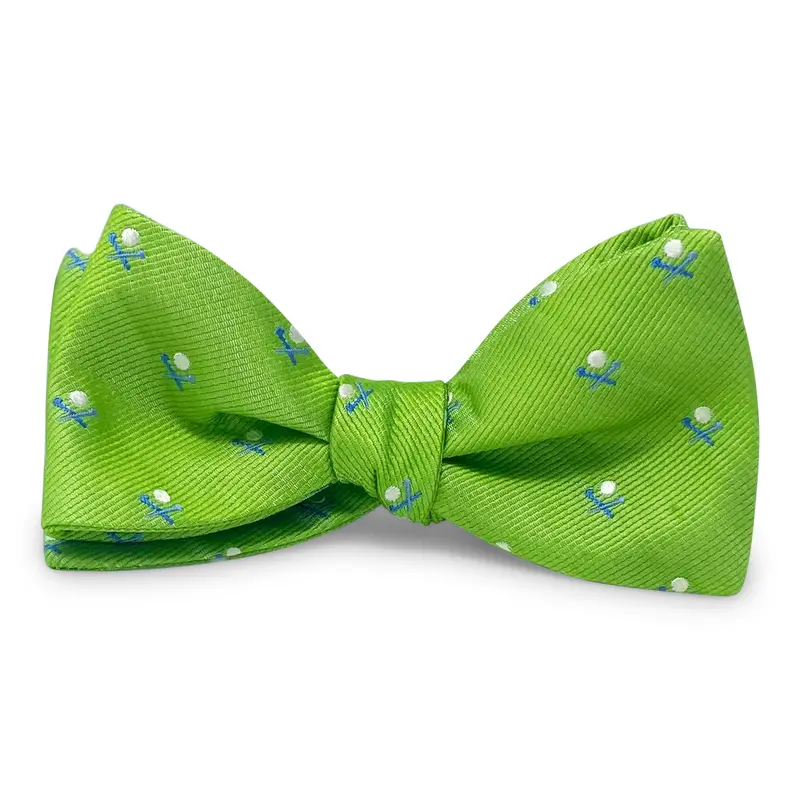 Lime Green Golf Ball & Tee Bow Tie 1