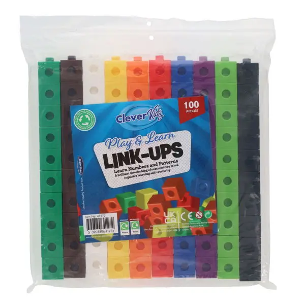 Linking Maths Cubes – 100-Piece Snap-Together Counting And Building Set 1