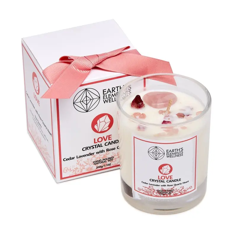 Love Energy Soy Candle – Rose Quartz & Earth Elements Blend 1