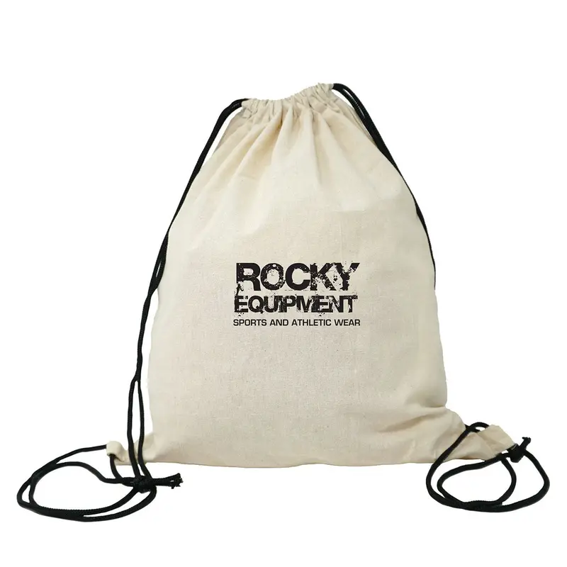 Machine-Washable Organic Cotton Drawstring Backpack 1