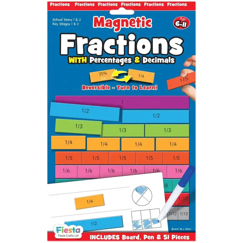 Magnetic Fractions Wall — Visual Learning Tool With % And Decimal Equivalents 1