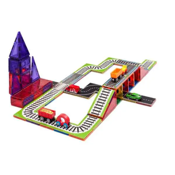 Magnetic Tile Topper Train Pack – 36-Piece Compatible Building Add-On 1