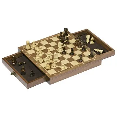 Magnetic Wooden Chess Set With Storage Drawers 1