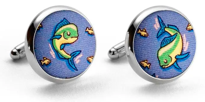 Mahi Madness Blue Cufflinks 1