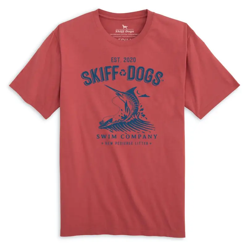 Marlin Mayhem Port Side Red Front-Print Short Sleeve T-Shirt 1