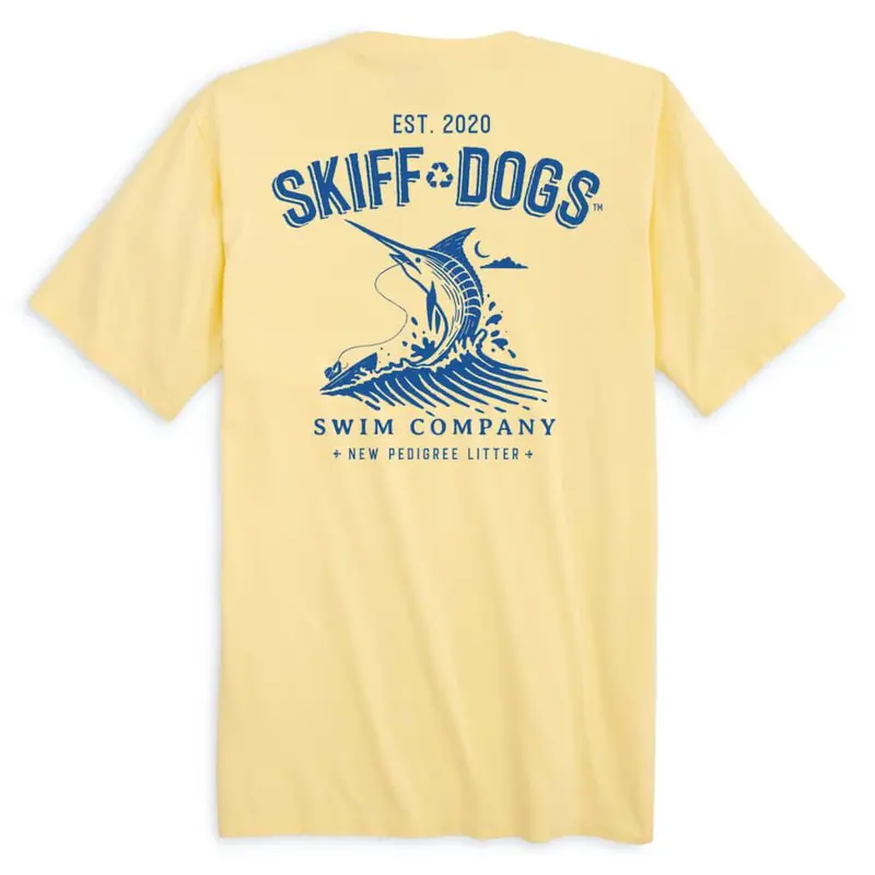Marlin Mayhem Yellow Pocket T-Shirt 1