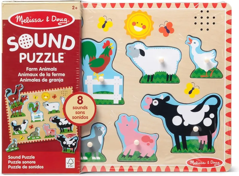 Melissa & Doug Farm Animals Sound Puzzle – 8-Piece 1