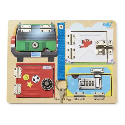 Melissa & Doug Lock & Latch Board – Fine Motor Skills Toy 1
