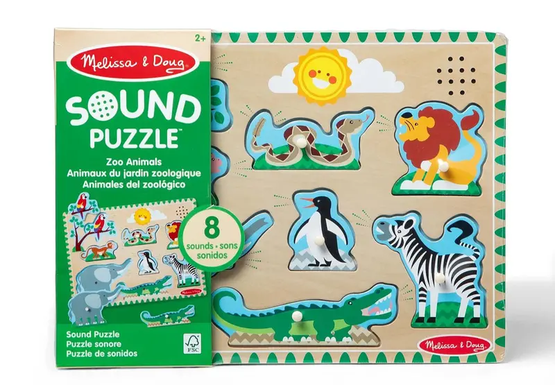 Melissa & Doug Zoo Animals Sound Puzzle – 8-Piece 1