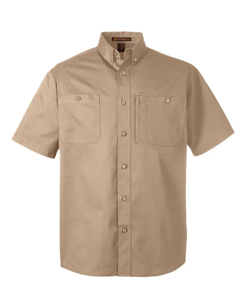 Men'S Harriton Advantage Il Short-Sleeve Work Shirt – Tailored Fit & Durability 1