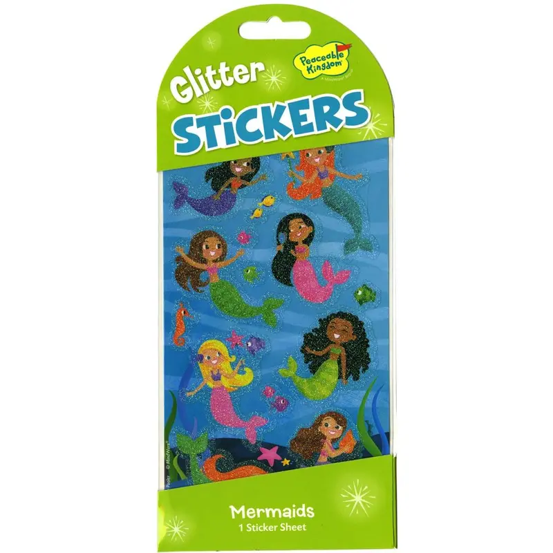 Mermaid-Themed Glitter Sticker Pack – Shimmering Craft & Decoration Set 1