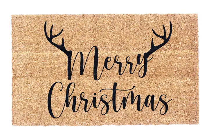 Merry Antlers – Whimsical Christmas Doormat 1
