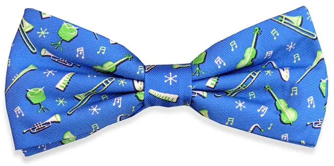 Midnight Blue Boys' Bow Tie – Jazz Band Musical Motif 1