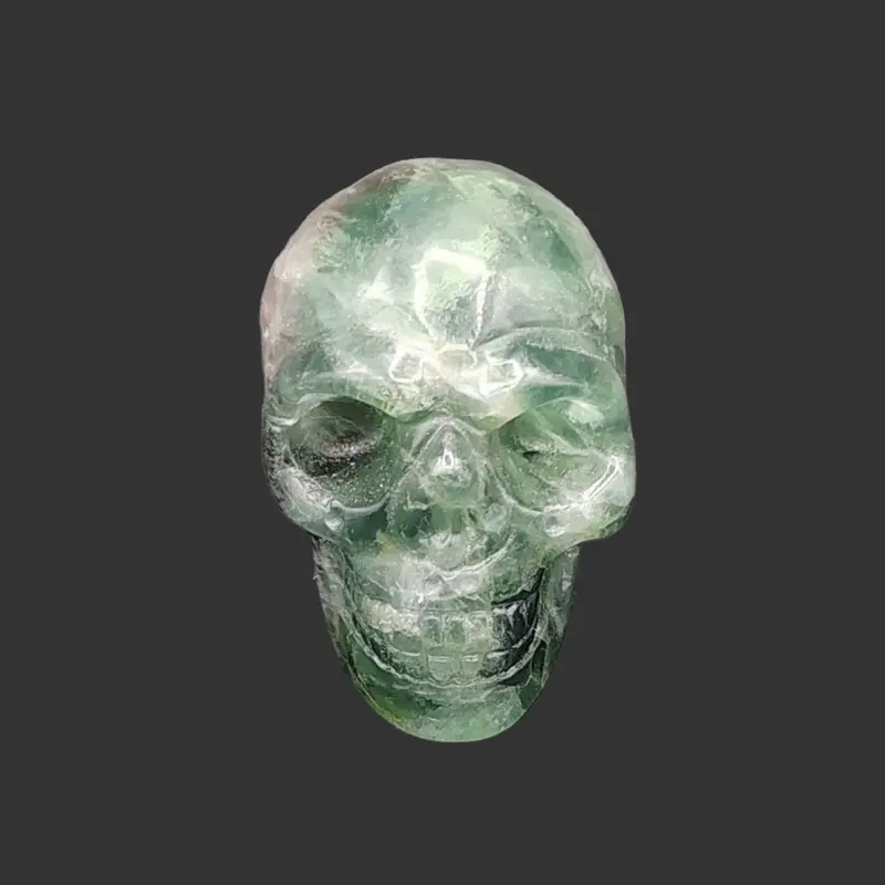 Mini Carved Fluorite Skull – Crystal Healing Figurine 1