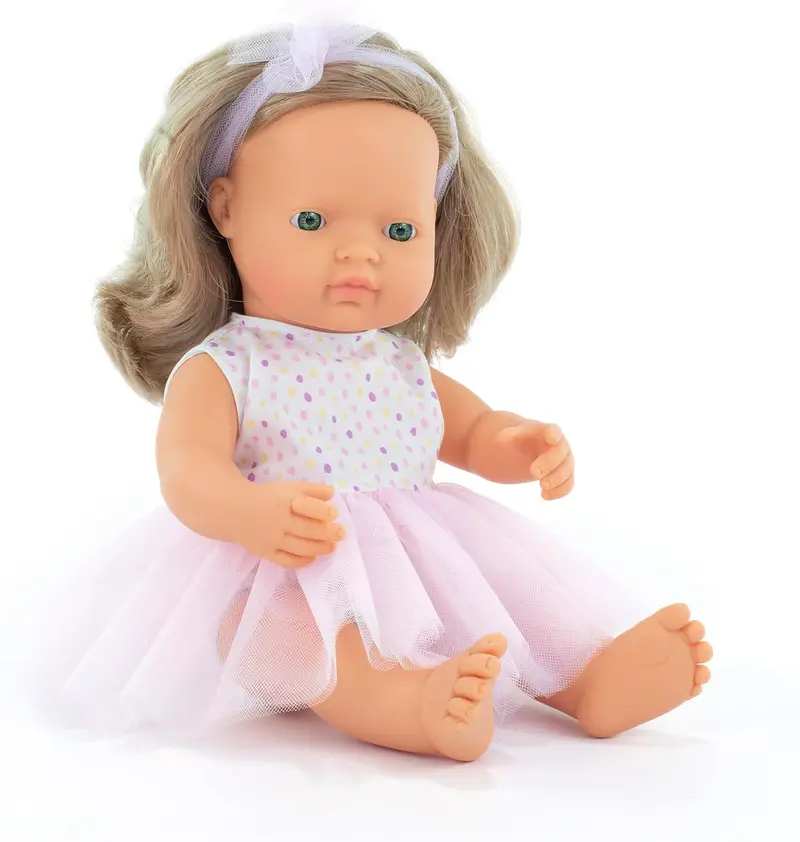 Miniland Realistic Doll – Dark Blonde Girl, 38 Cm, Eco-Friendly Materials 1