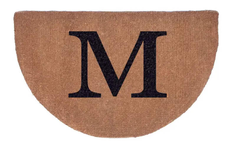 Minimalist Half-Round Monogrammed Doormat – Personalized Plain Design, 38X60 Inches 1