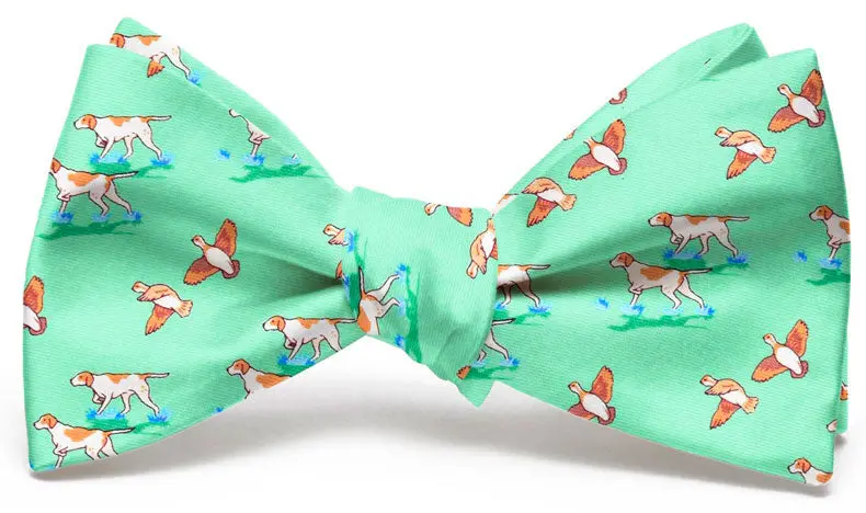 Mint Quail Hunt Outdoor-Themed Bow Tie 1