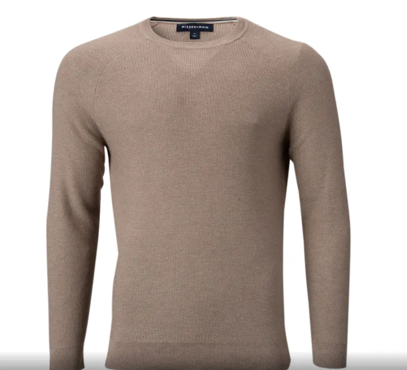 Mizzen & Main Cassidy Crewneck Sweater – Beige Knit Pullover 1