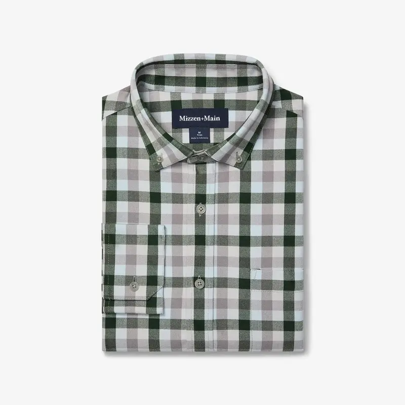 Mizzen + Main City Flannel Shirt In Spruce Multi-Check Pattern – Bhi 2