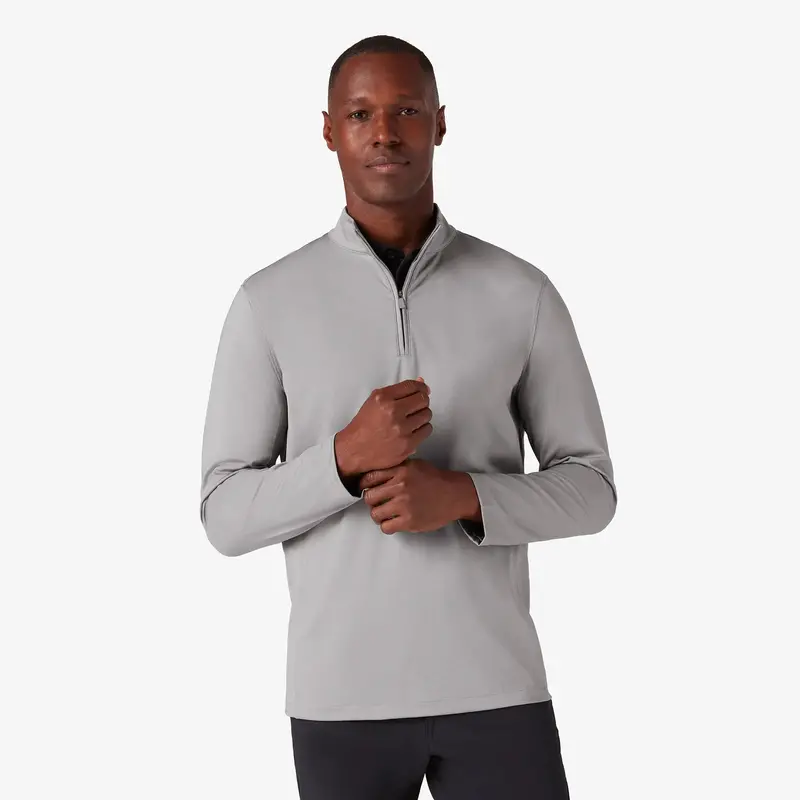 Mizzen + Main Keeton Quarter-Zip Pullover – Nickel Heather – Bhi 1