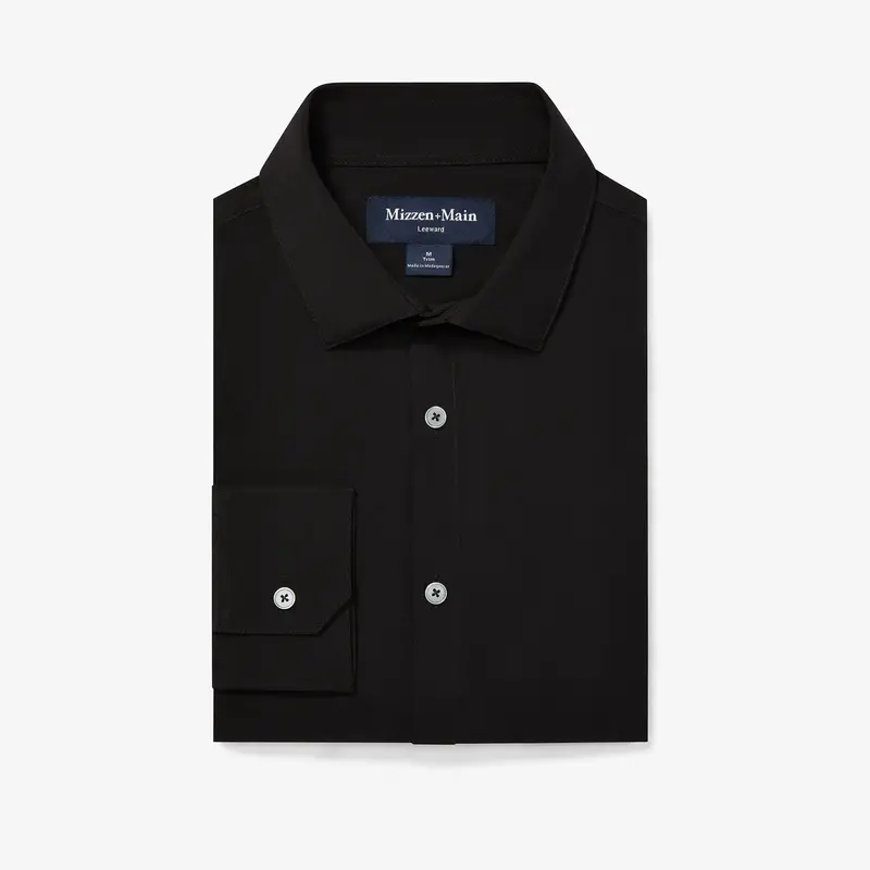 Mizzen + Main Leeward Long-Sleeve Dress Shirt In Solid Black – Bhi 2