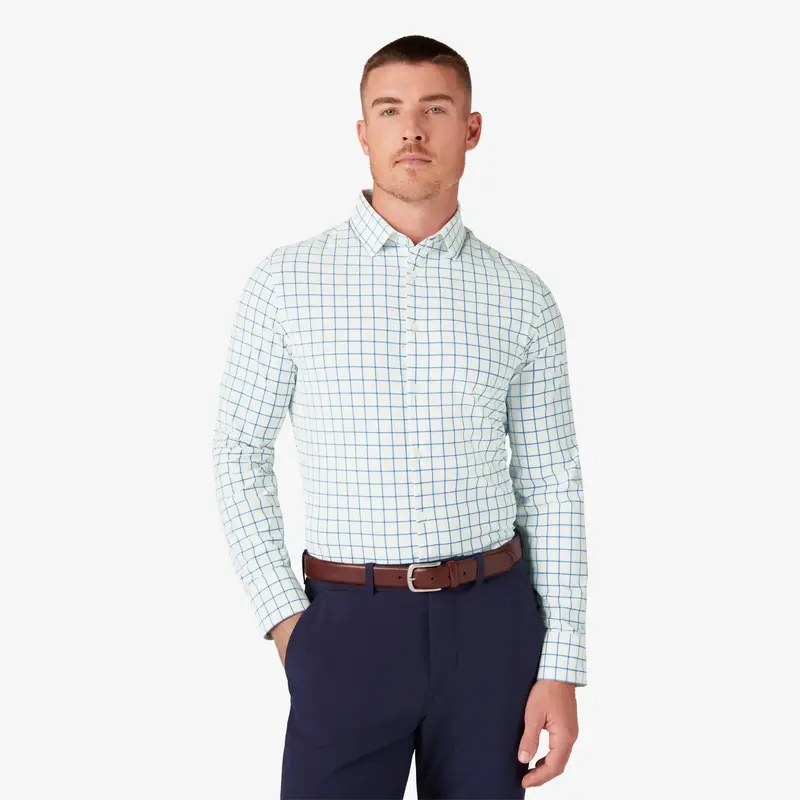 Mizzen + Main Monaco Long-Sleeve Classic Dress Shirt In White Hyde Plaid – Bhi 1