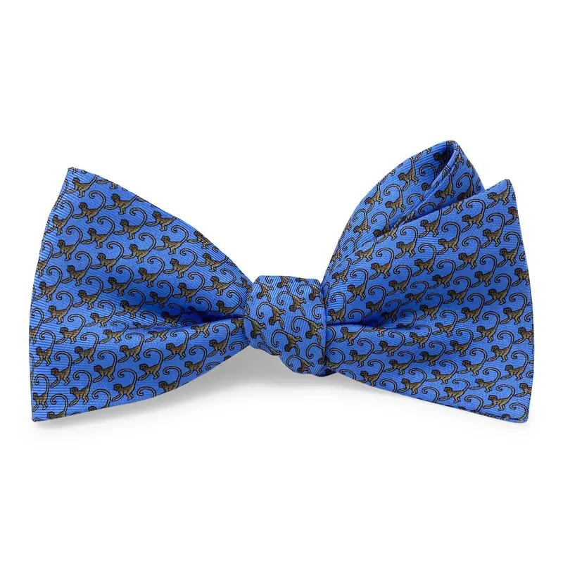 Monkeys Blue Bow Motif 1